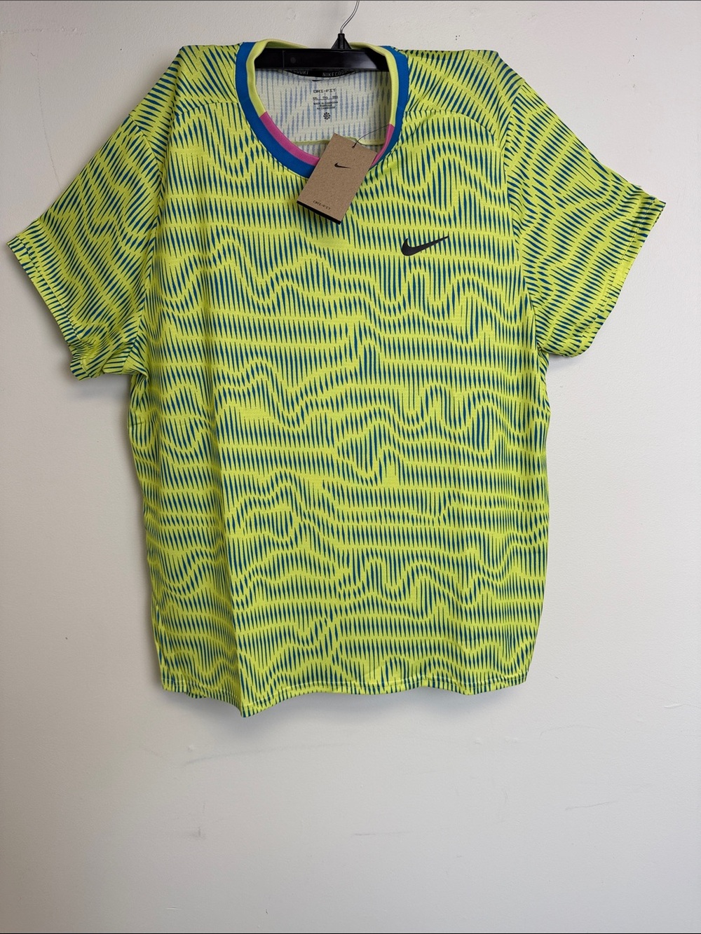 Nike Neon Yellow & Lime Green Wave-Print Athletic Shirt